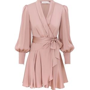 Zimmermann Blush Long Sleeve Wrap Dress